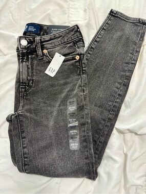 NWT Gap Denim Universal Legging Jeans Gray Acid Wash Super Stretch Size 24 Short